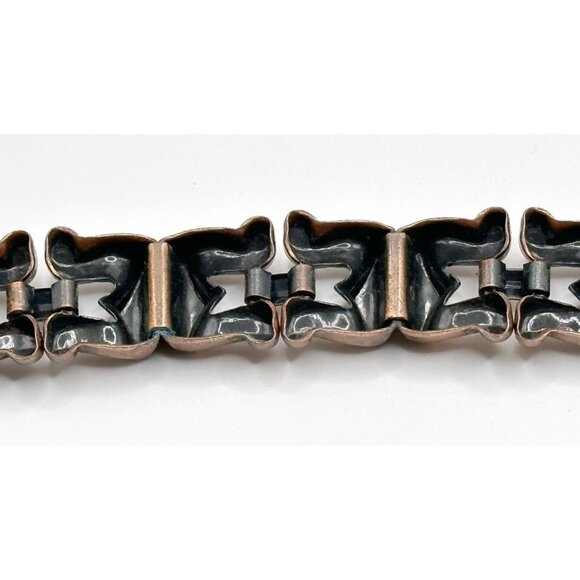 Renoir Solid Copper Modernist Chunky Unisex Statement Link‎ Bracelet 7.5” - Picture 5 of 7